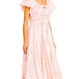 Innika Choo Alotta Gud Tiered Maxi in Blush Pink Designer Sz 2 ( Fits M to L)